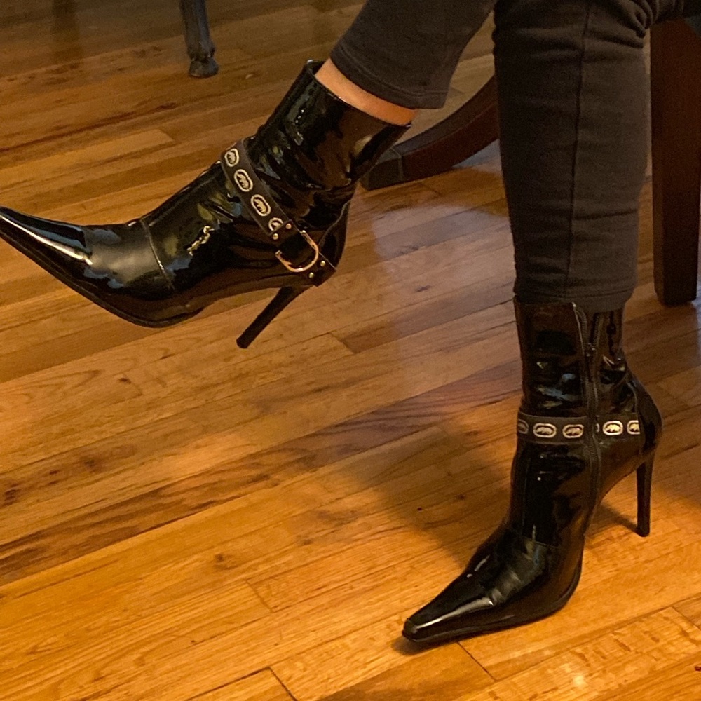 Patent leather ankle boots size 8
